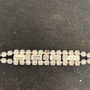 Vintage signed Kramer of New York clear crystal rhinestone bracelet